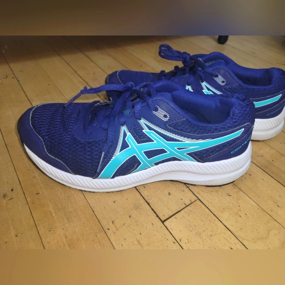 Boys Asics Navy Blue shoes 5